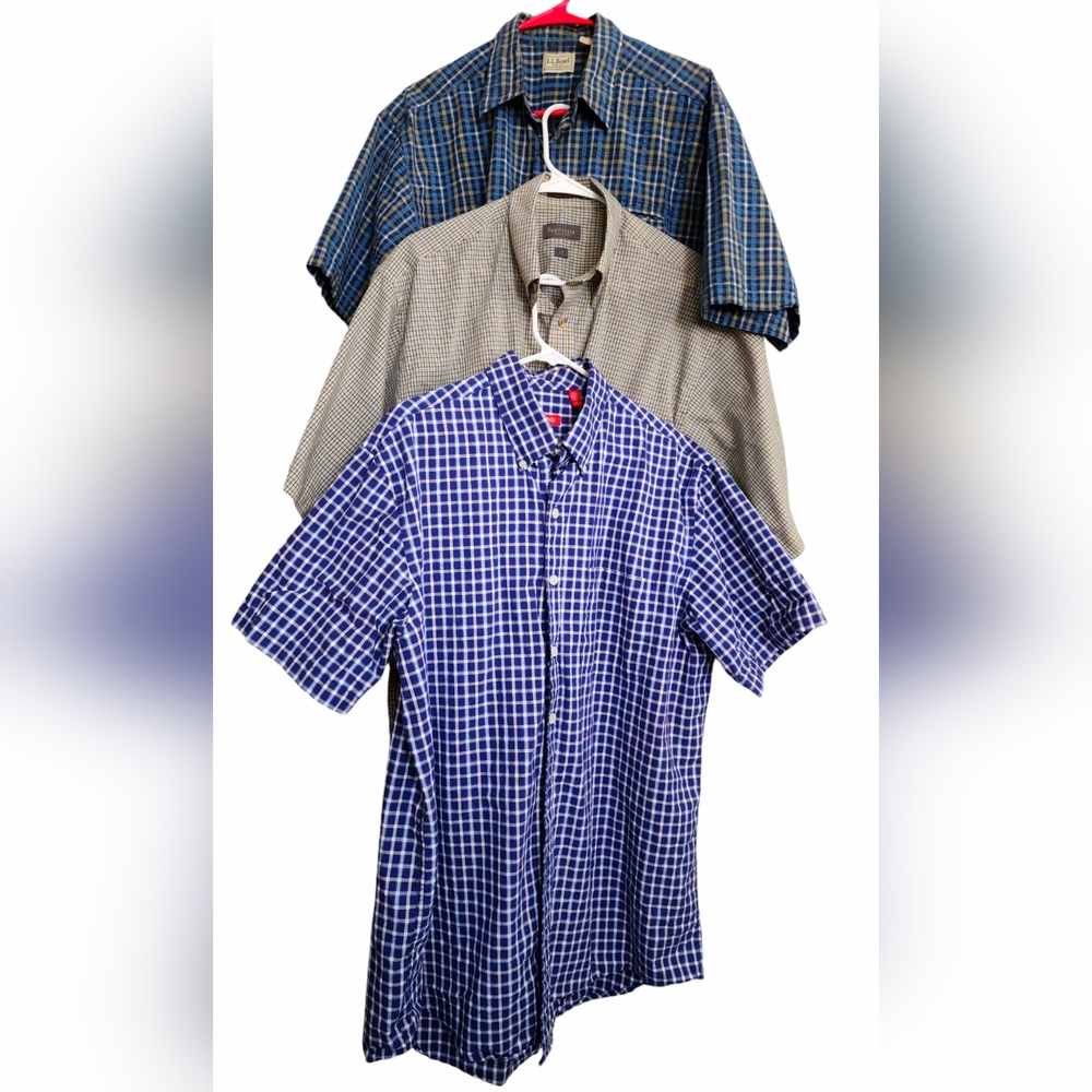 Lot of 3 Casual Men's LARGE/TALL Short Sleeved Shirts